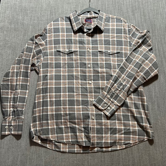 UNTUCKit Other - UNTUCKit Mens XXL Plaid Button Down Shirt Brown Cotton Long Sleeve Flap Pocket